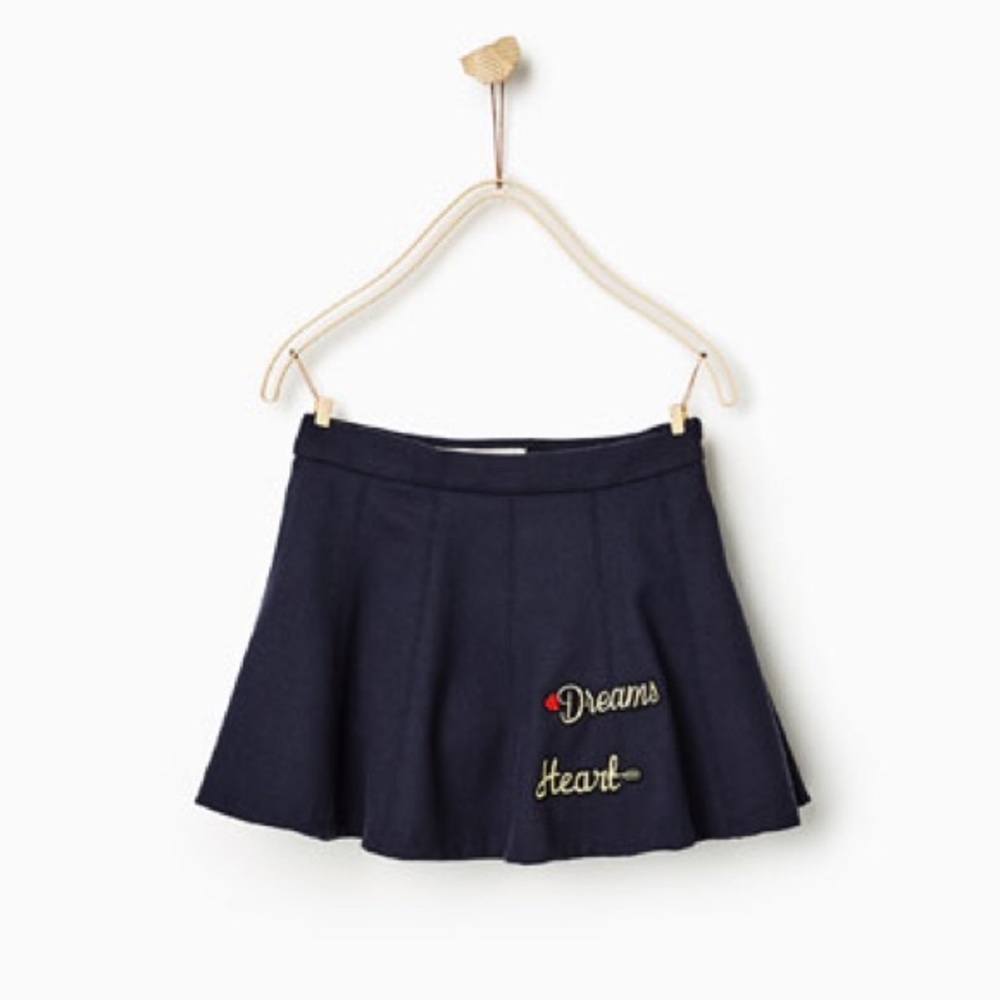 Zara Kids Gray Flowy Dreams Heart Skirt Size 6